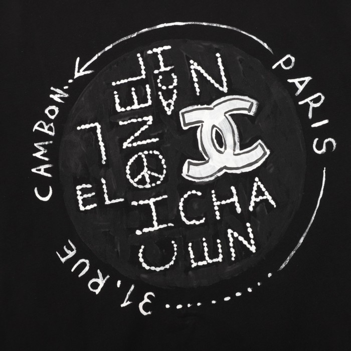 Chanel Graffiti Logo Short Sleeve T-Shirt
