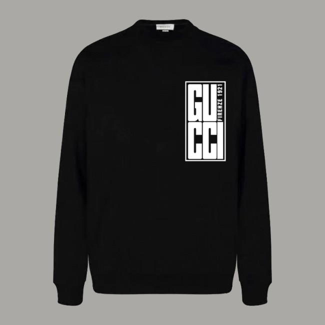 GUCCI Logo Detail Heavy Cotton Round Neck Sweatshirt