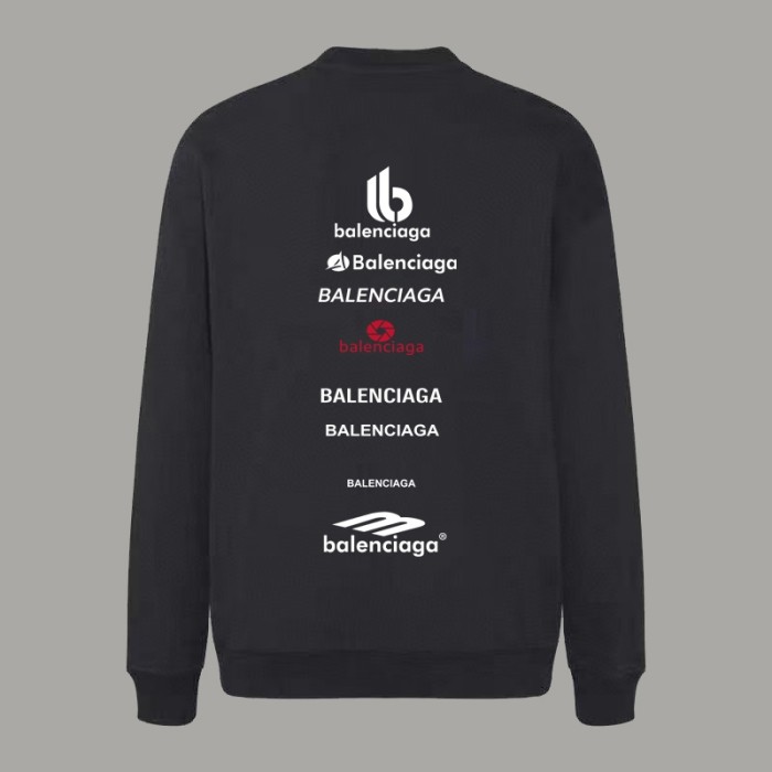 Balenciaga LOGO Cotton Jersey Crew Neck Sweatshirt
