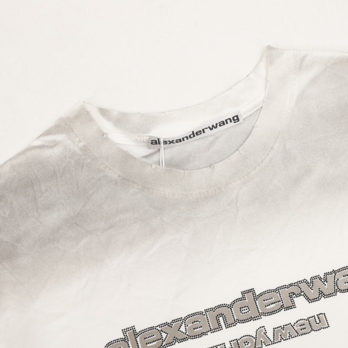 Alexander Wang Washed Rhinestone LOGO T shirt