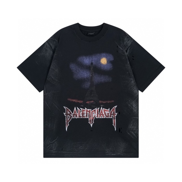 Balenciaga Men's Paris Moon Double Front T-shirt Oversized