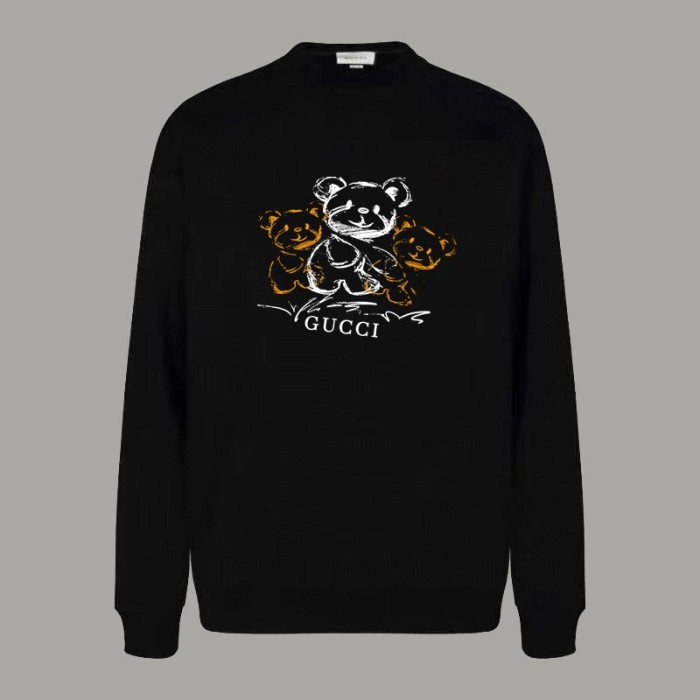 Gucci Bear Logo Cotton Round Neck Sweatshirt