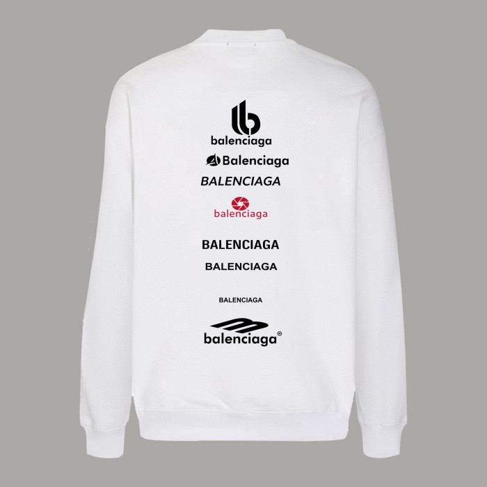 Balenciaga LOGO Cotton Jersey Crew Neck Sweatshirt