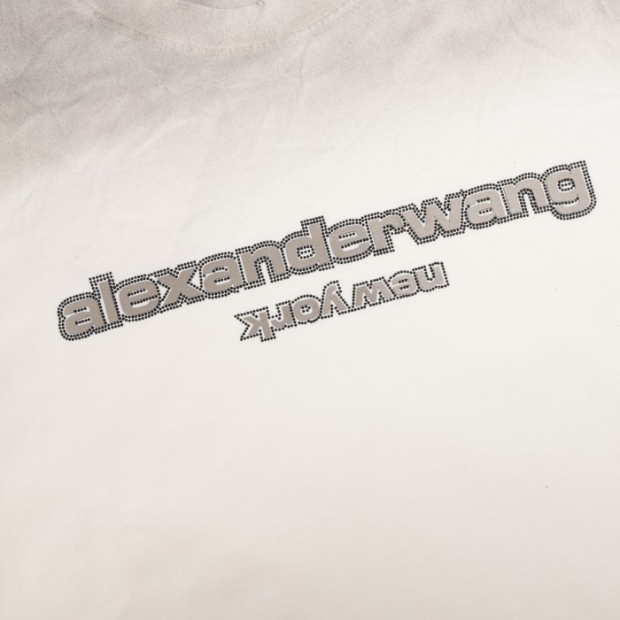 Alexander Wang Washed Rhinestone LOGO T shirt