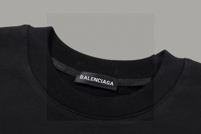 Balenciaga LOGO Cotton Jersey Crew Neck Sweatshirt