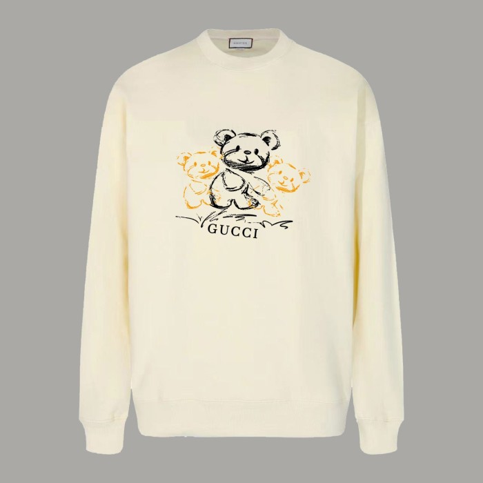 Gucci Bear Logo Cotton Round Neck Sweatshirt