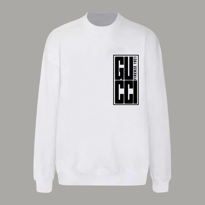 GUCCI Logo Detail Heavy Cotton Round Neck Sweatshirt