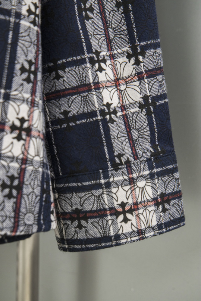 Chrome Hearts Jacquard Cross Logo Check Shirt