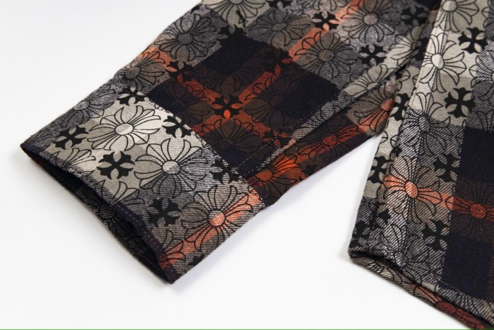 Chrome Hearts Jacquard Cross Logo Check Shirt