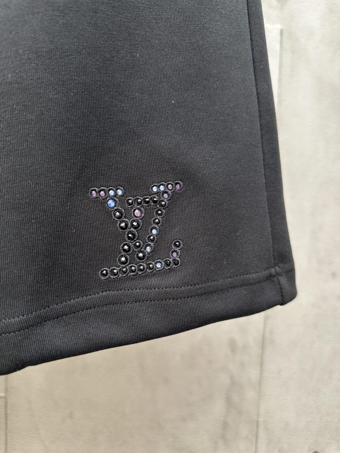 Louis Vuitton Logo Diamond Cotton Knit Shorts