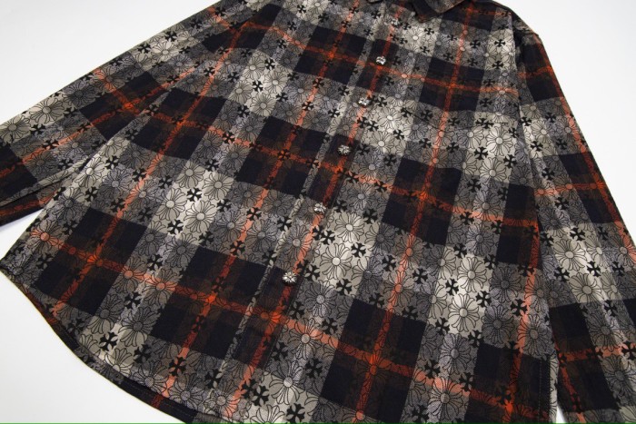 Chrome Hearts Jacquard Cross Logo Check Shirt