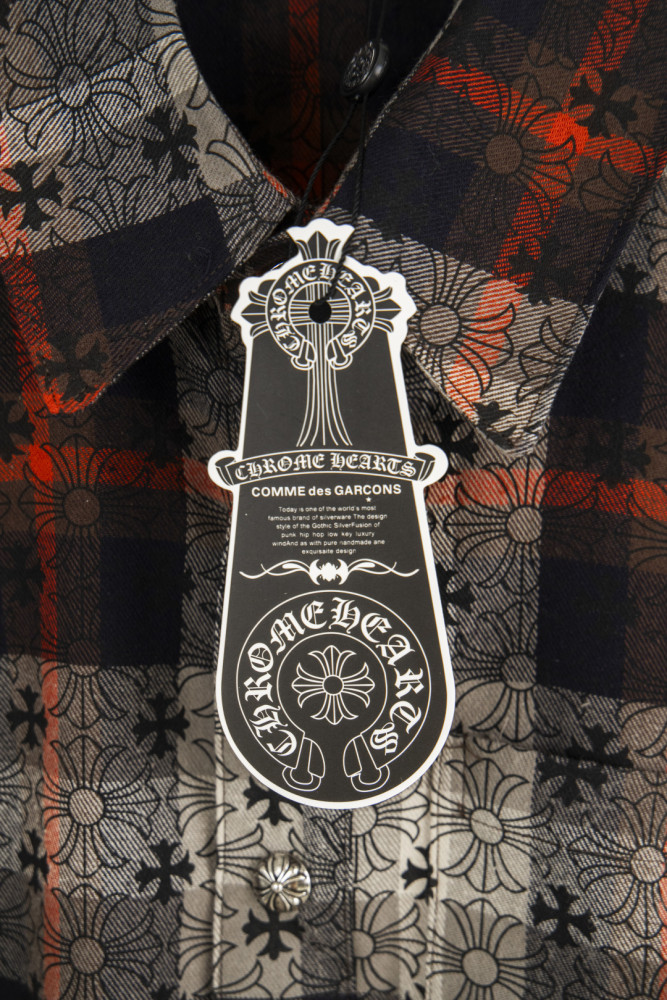 Chrome Hearts Jacquard Cross Logo Check Shirt