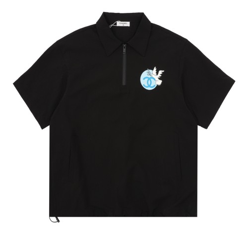 Chanel Peace Dove Print Woven POLO Shirt