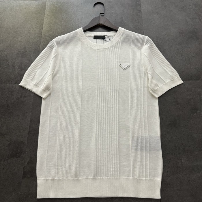 Prada Metal Logo Short-Sleeved T-Shirt