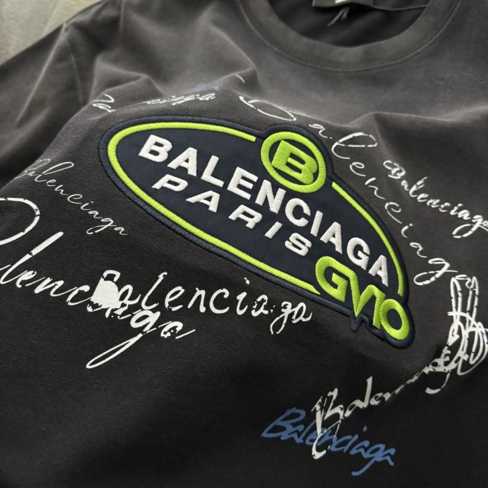 Balenciaga Baseball Signature Short Sleeve T-Shirt