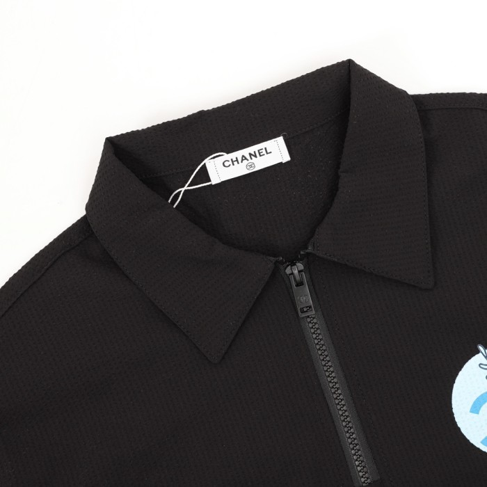 Chanel Peace Dove Print Woven POLO Shirt