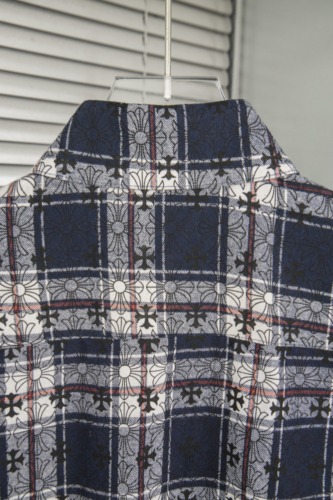 Chrome Hearts Jacquard Cross Logo Check Shirt