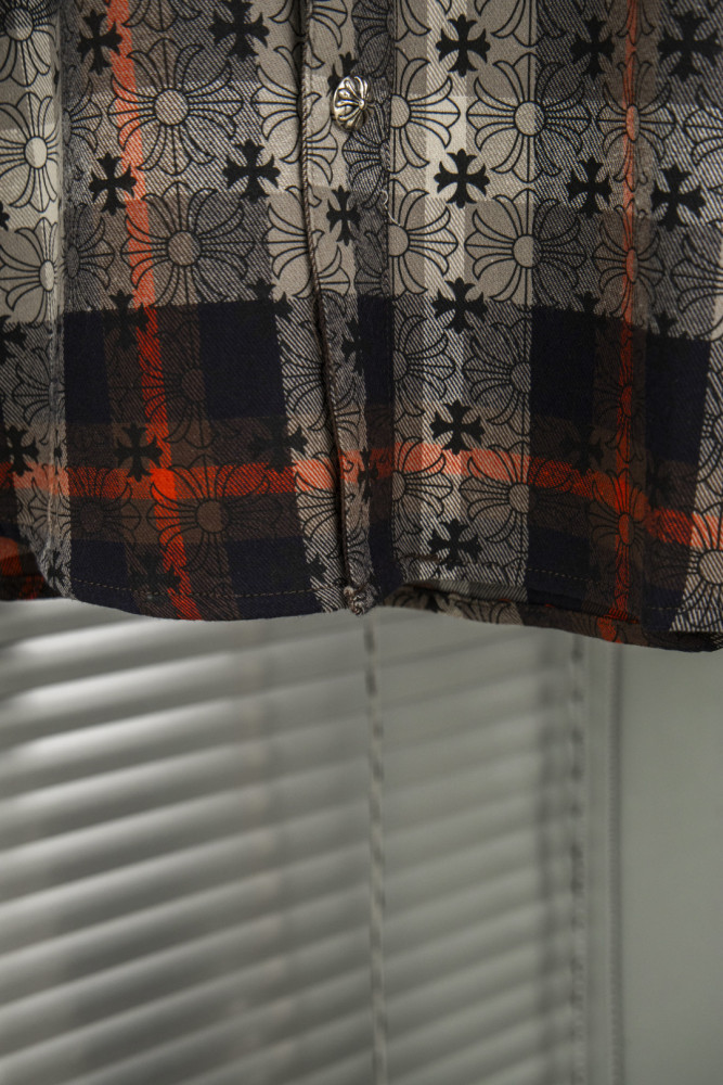 Chrome Hearts Jacquard Cross Logo Check Shirt