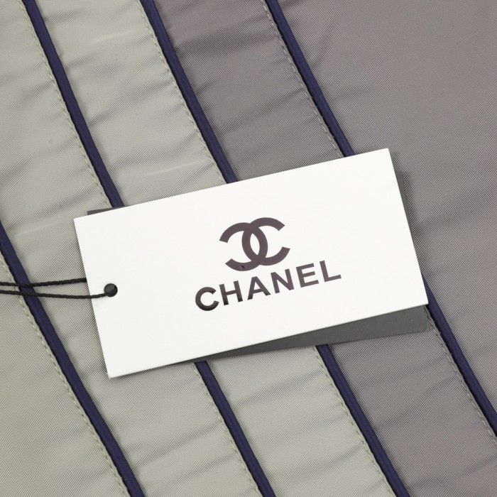 Chanel CC Embroidery Zip-Up Hooded Trench Jacket