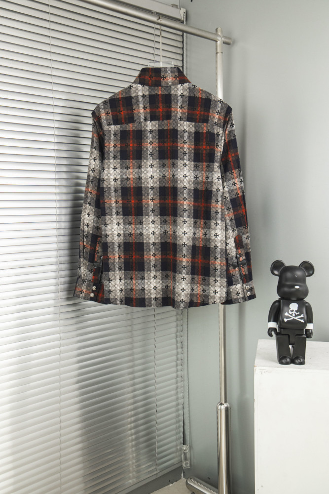 Chrome Hearts Jacquard Cross Logo Check Shirt
