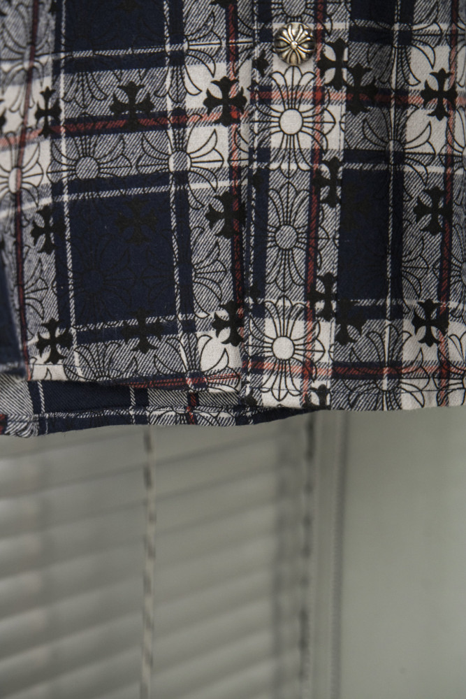 Chrome Hearts Jacquard Cross Logo Check Shirt