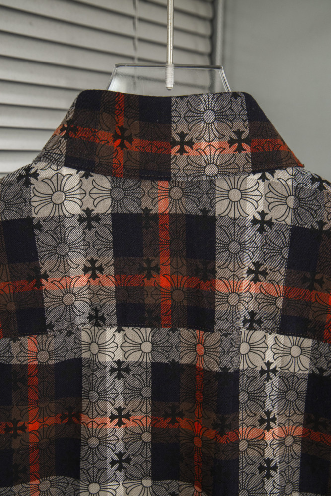 Chrome Hearts Jacquard Cross Logo Check Shirt