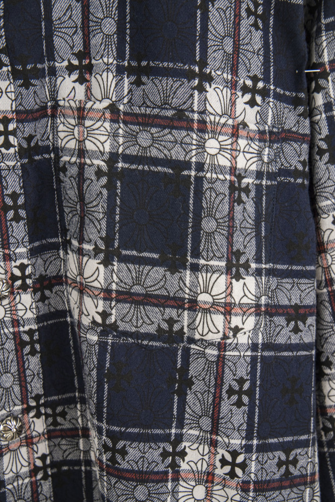 Chrome Hearts Jacquard Cross Logo Check Shirt