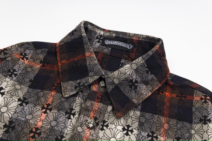 Chrome Hearts Jacquard Cross Logo Check Shirt