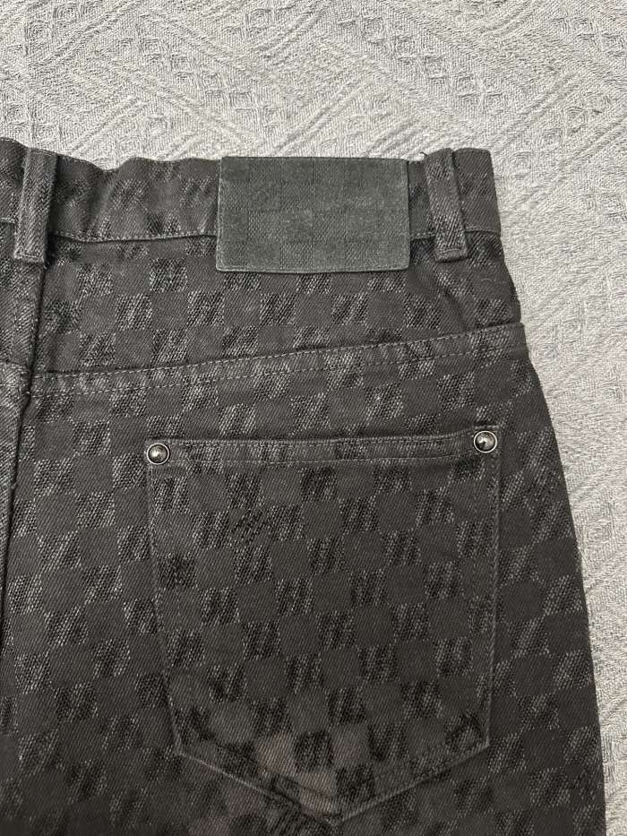 Louis Vuitton Checkerboard Flocked Denim Shorts