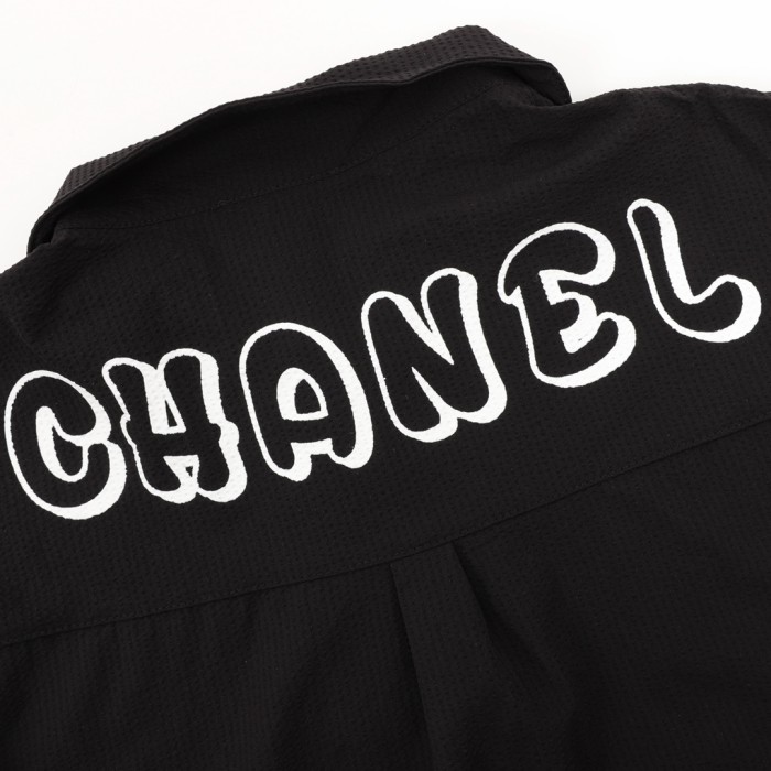 Chanel Peace Dove Print Woven POLO Shirt