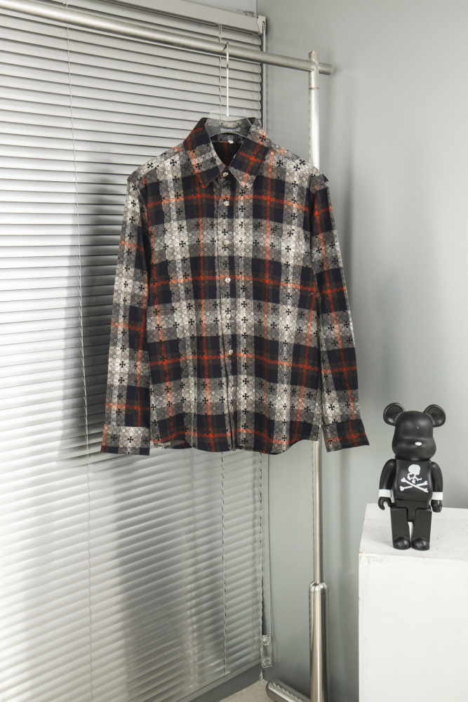 Chrome Hearts Jacquard Cross Logo Check Shirt