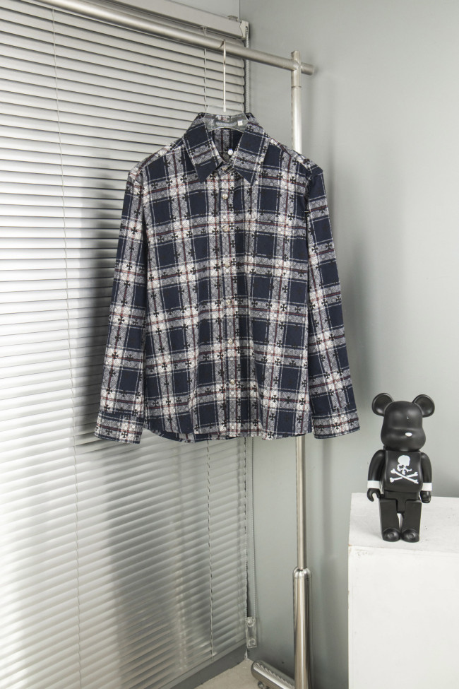 Chrome Hearts Jacquard Cross Logo Check Shirt