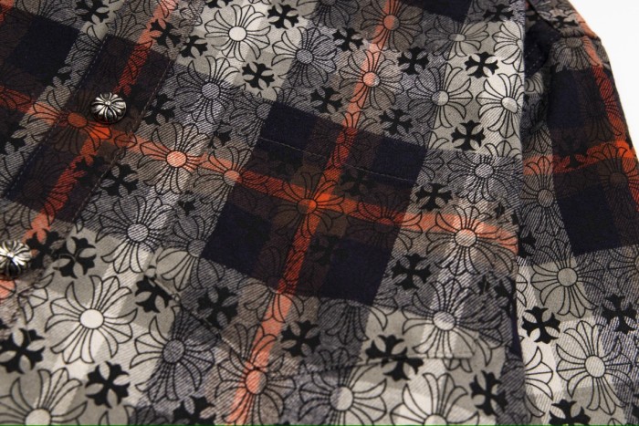 Chrome Hearts Jacquard Cross Logo Check Shirt