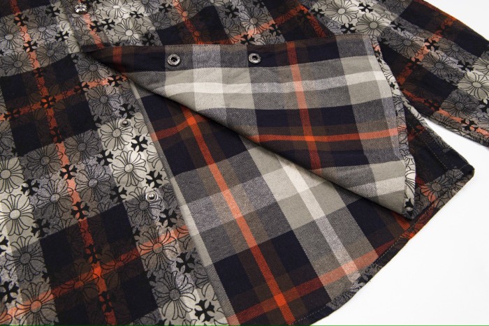 Chrome Hearts Jacquard Cross Logo Check Shirt
