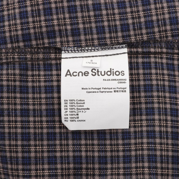 Acne Studios Men's Sampa Dry Flannel Check Shirt