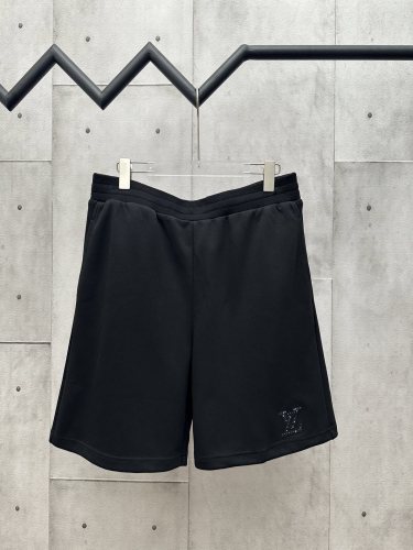 Louis Vuitton Logo Diamond Cotton Knit Shorts