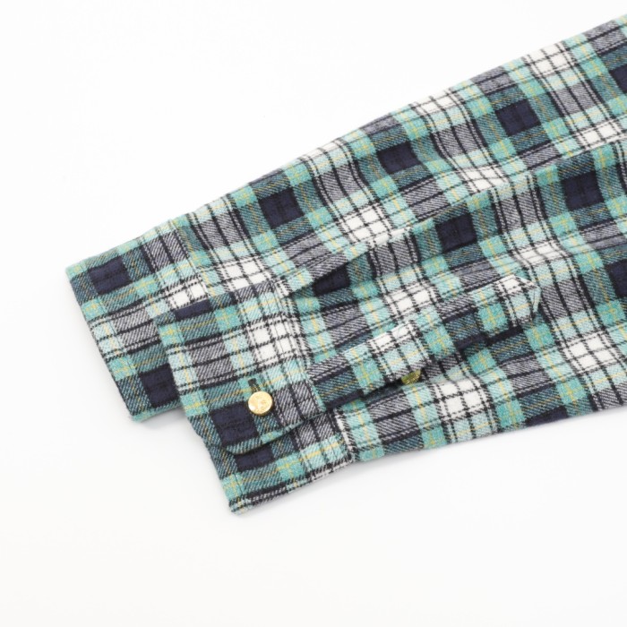 Celine Green Check Flannel Long Sleeve Shirt
