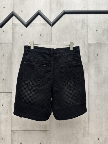 Louis Vuitton Checkerboard Flocked Denim Shorts