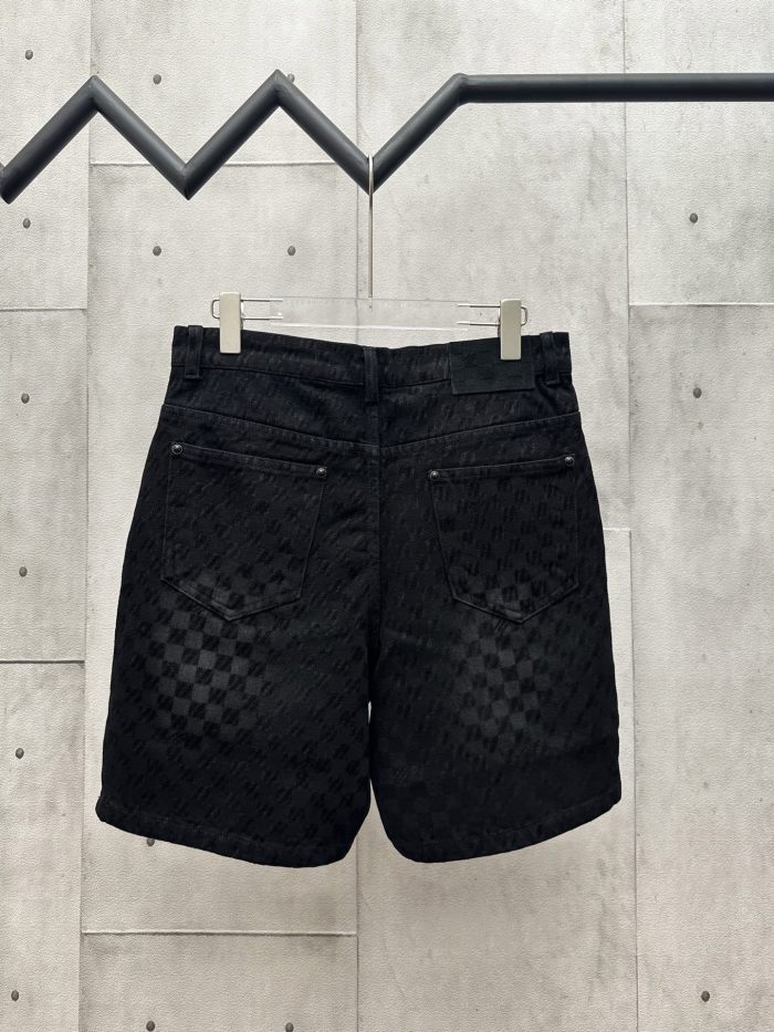Louis Vuitton Checkerboard Flocked Denim Shorts