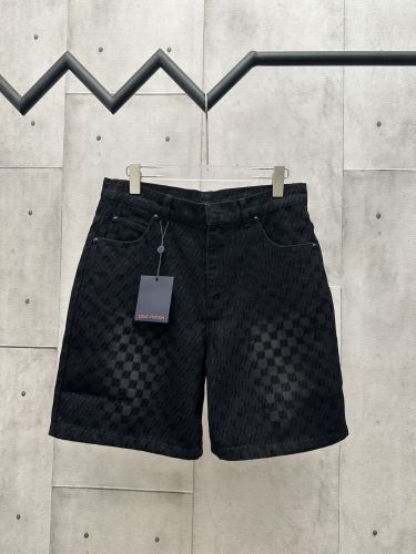 Louis Vuitton Checkerboard Flocked Denim Shorts