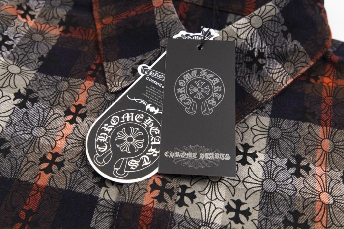 Chrome Hearts Jacquard Cross Logo Check Shirt