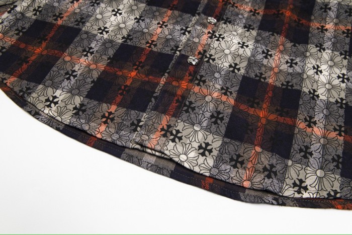 Chrome Hearts Jacquard Cross Logo Check Shirt