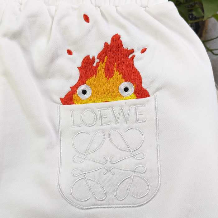 Loewe Flame Logo Embroidered Shorts