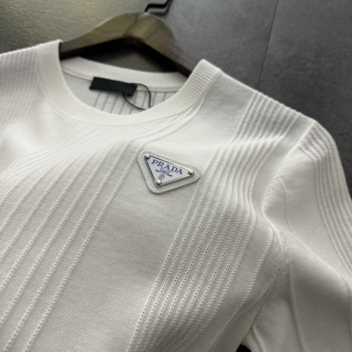 Prada Metal Logo Short-Sleeved T-Shirt