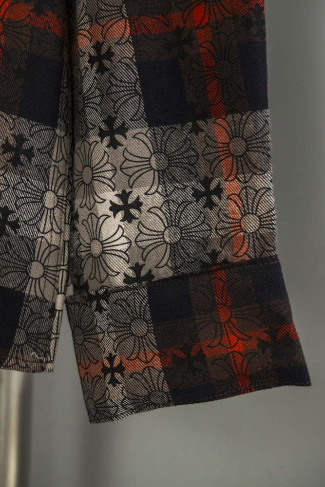 Chrome Hearts Jacquard Cross Logo Check Shirt