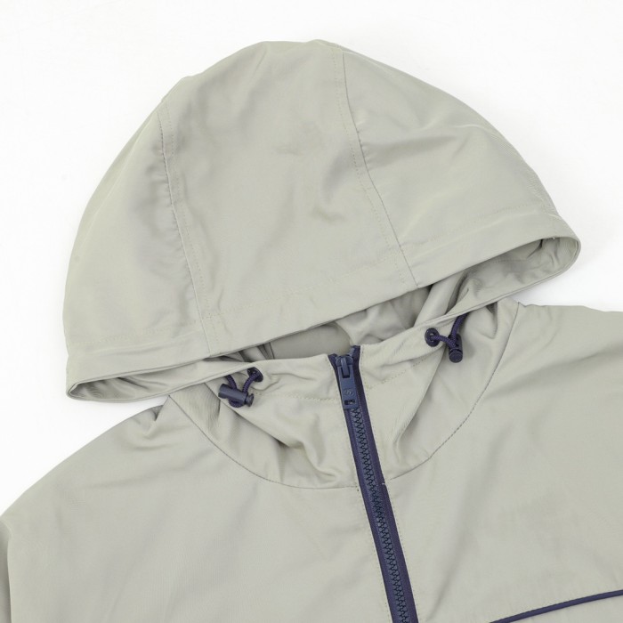 Chanel CC Embroidery Zip-Up Hooded Trench Jacket