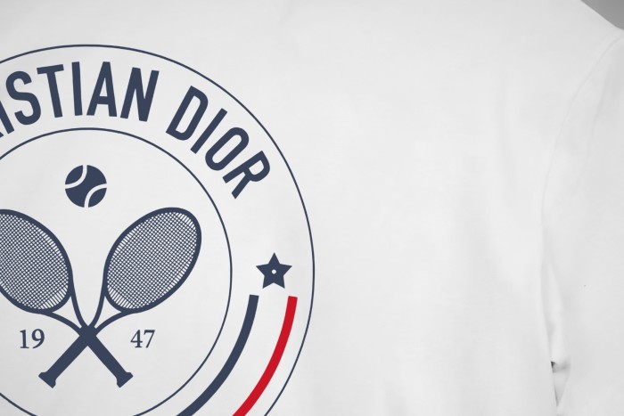 Dior Vibe Short Pleated T-shirt with Three-Tone Signature