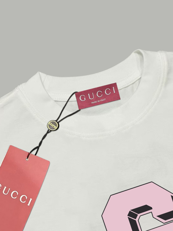 Gucci Pink Logo-Print T-Shirt In Cotton Jersey