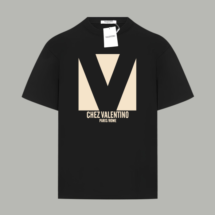 CHEZ VALENTINO PRINT COTTON JERSEY T-SHIRT