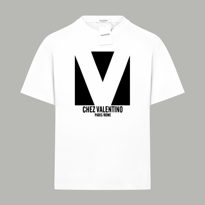 CHEZ VALENTINO PRINT COTTON JERSEY T-SHIRT